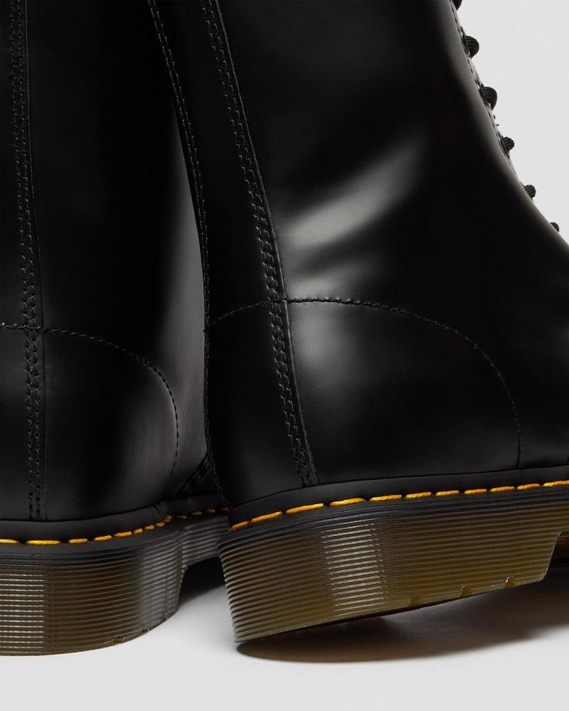 Dr Martens 1490 Smooth Leren Mid Calf Enkellaars Heren Zwart | NL 383ZUT